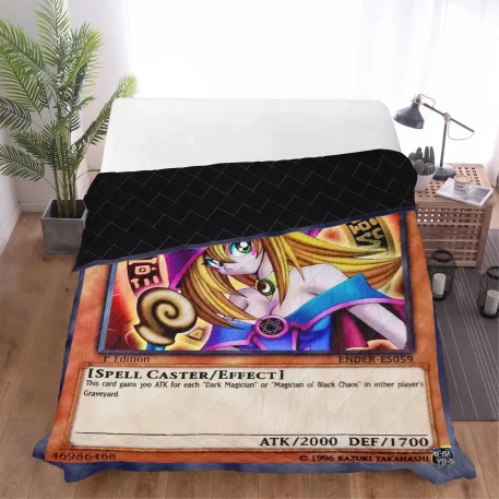 Duel Monsters cozy Dark Magician Girl Blanket. Perfect for fans of trading card game anime & manga, thermal blanket brings Dark Magic right into your home.