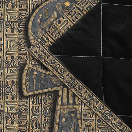 Ancient Egypt with the Egyptian Hieroglyphs & Ankh Symbol Fleece & Padded Quilt blanket or Sherpa Fleece ensures you stay warm and comfortable.