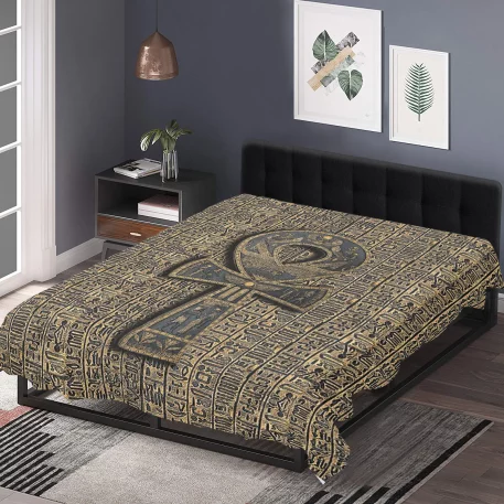 Ancient Egypt with the Egyptian Hieroglyphs & Ankh Symbol Fleece & Padded Quilt blanket or Sherpa Fleece ensures you stay warm and comfortable.