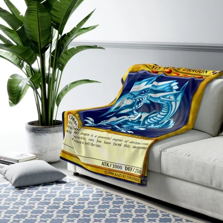 Wrap in comfort with our Blue-Eyes Dragon Blanket. Perfect for Yu-Gi-Oh! fans, choose Fleece, Sherpa Fleece, or Padded Quilt for ultimate warmth and style.