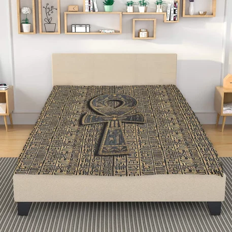 Ancient Egypt with the Egyptian Hieroglyphs & Ankh Symbol Fleece & Padded Quilt blanket or Sherpa Fleece ensures you stay warm and comfortable.