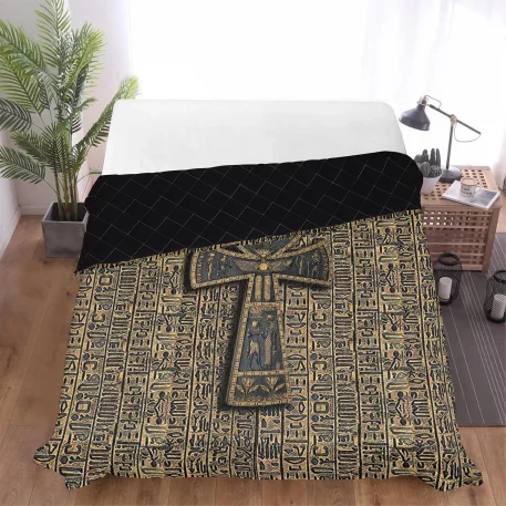 Ancient Egypt with the Egyptian Hieroglyphs & Ankh Symbol Fleece & Padded Quilt blanket or Sherpa Fleece ensures you stay warm and comfortable.