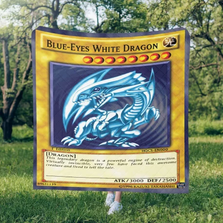 Wrap in comfort with our Blue-Eyes Dragon Blanket. Perfect for Yu-Gi-Oh! fans, choose Fleece, Sherpa Fleece, or Padded Quilt for ultimate warmth and style.