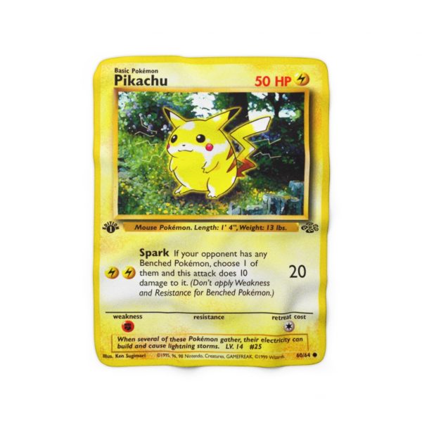 Pikachu Pokémon Card Sherpa Fleece Blanket Popular pokemon card called pokeman pokemoncards custom card designs are rare like pika pikachu evolves from pichu and evolves into raichu all are electric mice