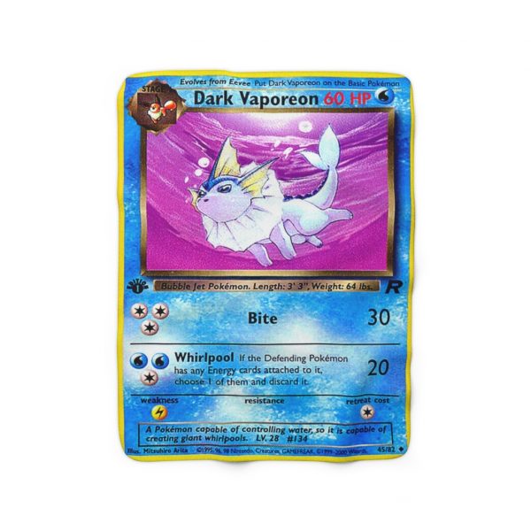 1st Edition Dark Vaporeon  One of eevee's many eevolutions or evolution when touched by a waterstone becomes a mermaid resembling an aquatic tail dolphin or fish maybe even sea mythical evolve underwater