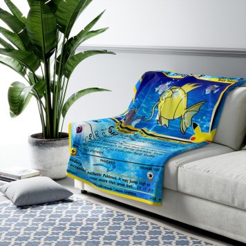 Shining Magikarp Card Blanket This fish decor blanket evolves into gyarados pokémon Custom Pocket monster card monsters used for decoration cover is thick bedding with warm thermal