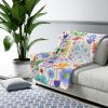 Flowery Seamless Premium Sherpa Fleece Room Décor Custom Anime Blanket fabric style is Ditsy and romantic rose ornaments cover this textile which is retro in nature plants have very colorful foliage and florale Floral patterns