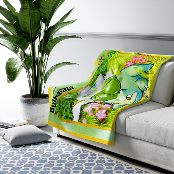 Plant a seed on the back of garden or nature dinosaur plant monster in the grass Custom Pokemon pocket monster cover thick warm decor