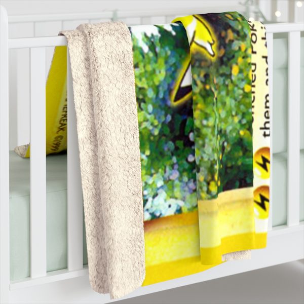 Pikachu Pokémon Card Sherpa Fleece Blanket Popular pokemon card called pokeman pokemoncards custom card designs are rare like pika pikachu evolves from pichu and evolves into raichu all are electric mice