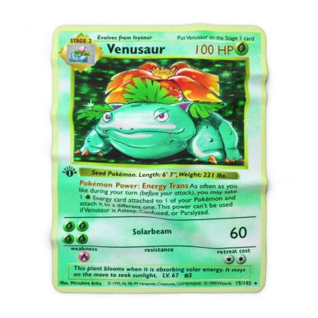 1st Edition Card Blanket Venusaur is basically the king of nature and grass-type pokemon he is also poison-type with a huge green plant growing on its back resembling a gentle dinosaur or forest guardian imbued with natural energy and organic food Winter Blanket