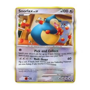 This monster loves to nap Pokémon normal card is sleepy sleeping normal-type steal apples while running stealing theft robbery with a funny smile