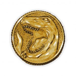 Red Mighty Morphin Tyrannosaurs Dinozord Power Coin Kiss-Cut Stickers