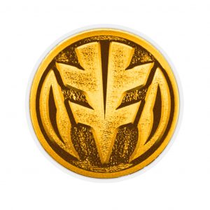 White Mighty Morphin Tigerzord Power Coin Kiss-Cut Stickers