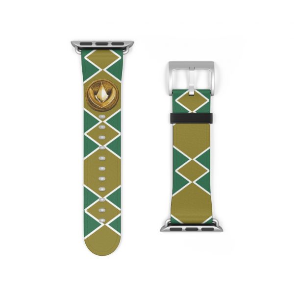 Cruelty-free Faux leather boasts impressive durability. The Green Ranger Power Coin Watch Band is built to withstand the test of time. Mighty-Morphing-Green-Ranger-Power-Rangers-Dragonzord-Dragon-Dragonzord-Coin-Tommy-Oliver-anti-hero-checker-morpher-watch-White-hero-white-man-faux-leather-Materials-Optional