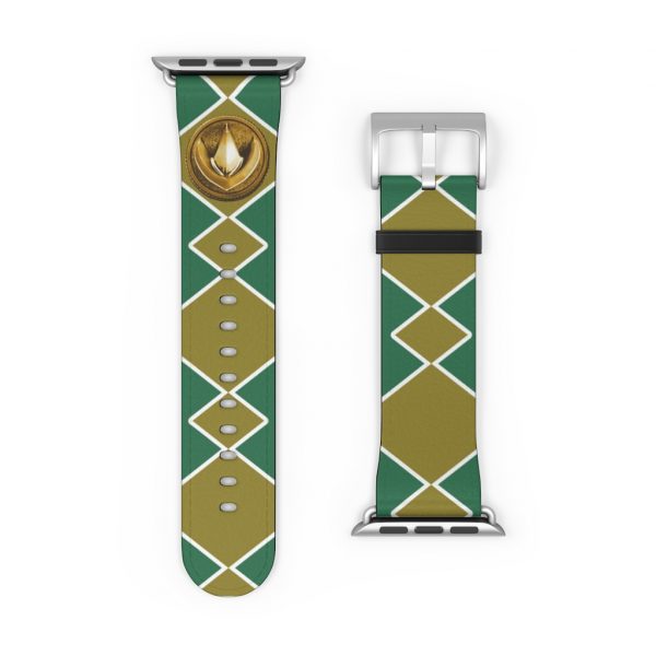 Cruelty-free Faux leather boasts impressive durability. The Green Ranger Power Coin Watch Band is built to withstand the test of time. Mighty-Morphing-Green-Ranger-Power-Rangers-Dragonzord-Dragon-Dragonzord-Coin-Tommy-Oliver-anti-hero-checker-morpher-watch-White-hero-white-man-faux-leather-Materials-Optional