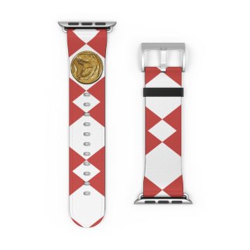 Cruelty-free Faux leather boasts impressive durability. The Red Ranger Power Coin Watch Band is built to withstand the test of time. Mighty-Morphin-Red-Power-Ranger-Jason-Lee-Scott-Tyrannosaurs-Zord-T-rex-Power-coin-Dinozord-Red-trex-tyrannosaurs-Checker-Dinosaur-Materials