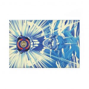 It's Morphin Time! Blue Ranger Décor Premium Button Magnet, Rectangle (1 & 10 pcs)