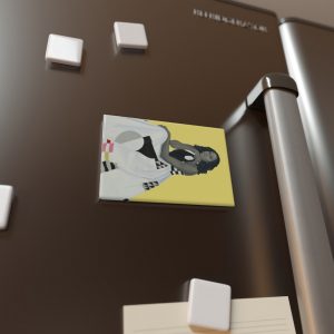 Abundifind Yellow Michelle Obama Official PortraitDécor Premium Button Magnet, Rectangle (1 & 10 pcs)