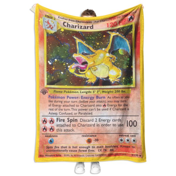 Charizard is a Fiery Fire-type pokemon with flames like a dragon or lizard targaryen say dracarus to summon a blaze dinosaur card keeps you warm like a thick winter blanket