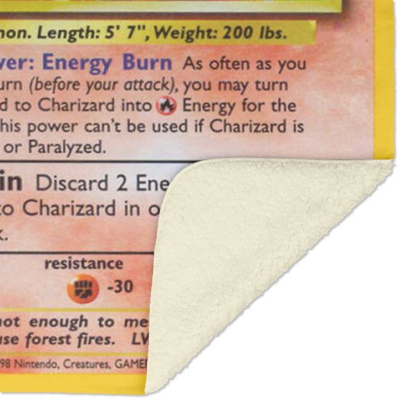 Charizard is a Fiery Fire-type pokemon with flames like a dragon or lizard targaryen say dracarus to summon a blaze dinosaur card keeps you warm like a thick winter blanket