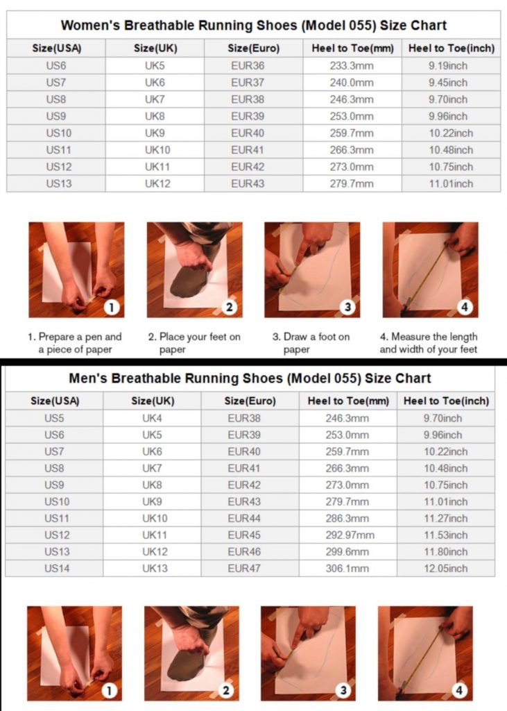Shoe Sizing Chart Guide