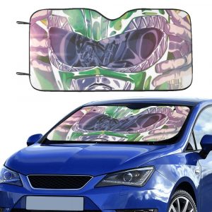 Green Mighty Morphin Dragonzord Helmet Car Sun Shade 55"x30"