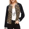 Cheetah Leopard Print Women's All Over Print Bomber Jacket 08 Leopard Print Bomber Jacket iconic as the bomber jacket - and this one takes things to a whole new level. Featuring a stand-collar type, ribbed cuffs, collar, and hem, it's as durable as it's comfortable.