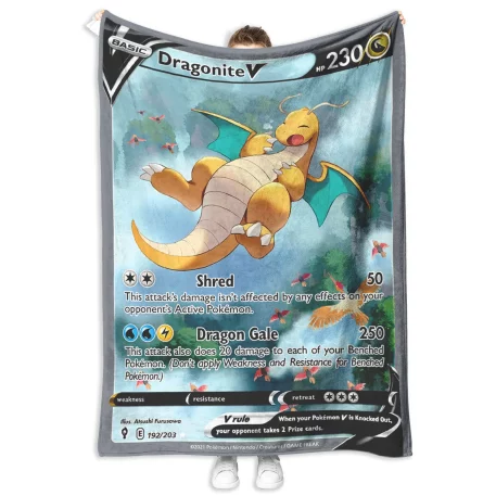 Dragonite Pokemon Dragon Cozy Thermal Blanket, Fandom Functionality level 100 comfort Lightweight Fleece, Ultimate Sherpa Fleece, or Durable Padded Quilt.