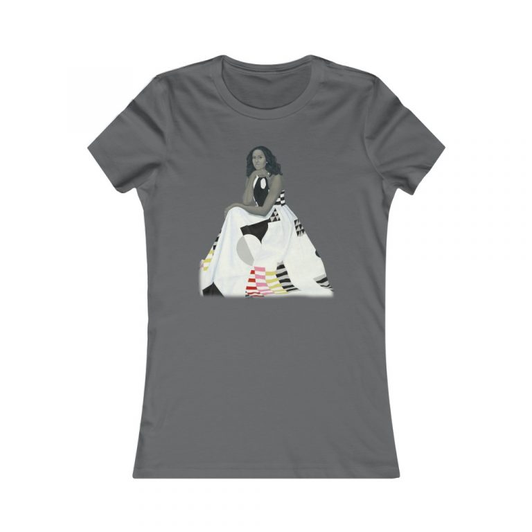 Michelle Obama Obama First Lady Black Woman Black Leaders Official Portait Painting Amy Sherald Form Fitting Women's Favorite Tee Boyfriend Tee