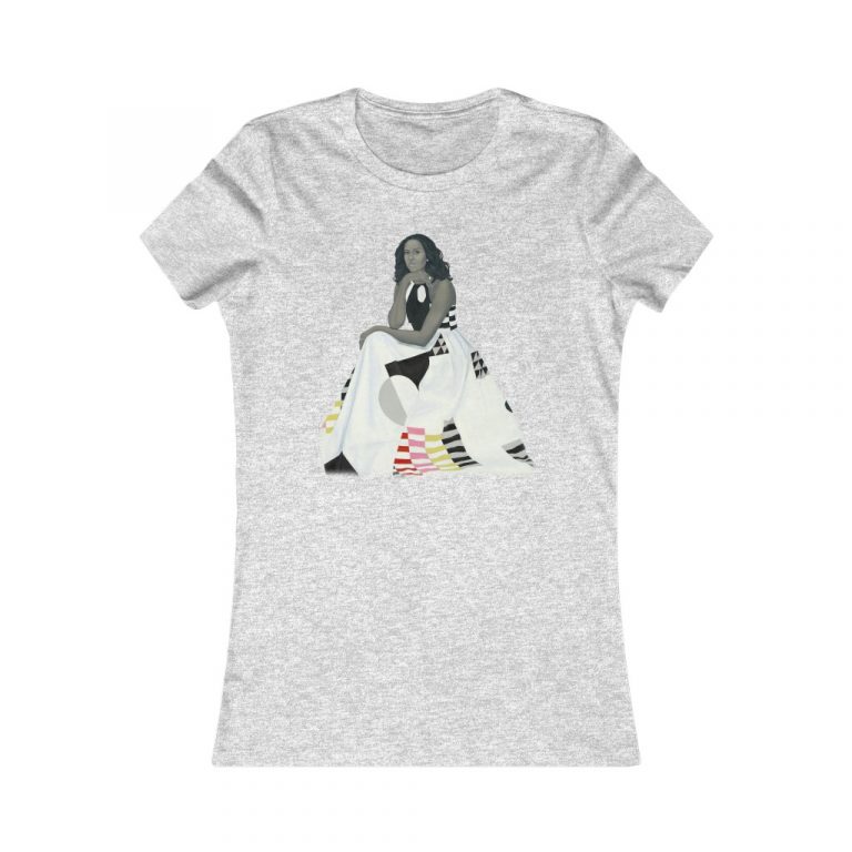 Michelle Obama Obama First Lady Black Woman Black Leaders Official Portait Painting Amy Sherald Form Fitting Women's Favorite Tee Boyfriend Tee