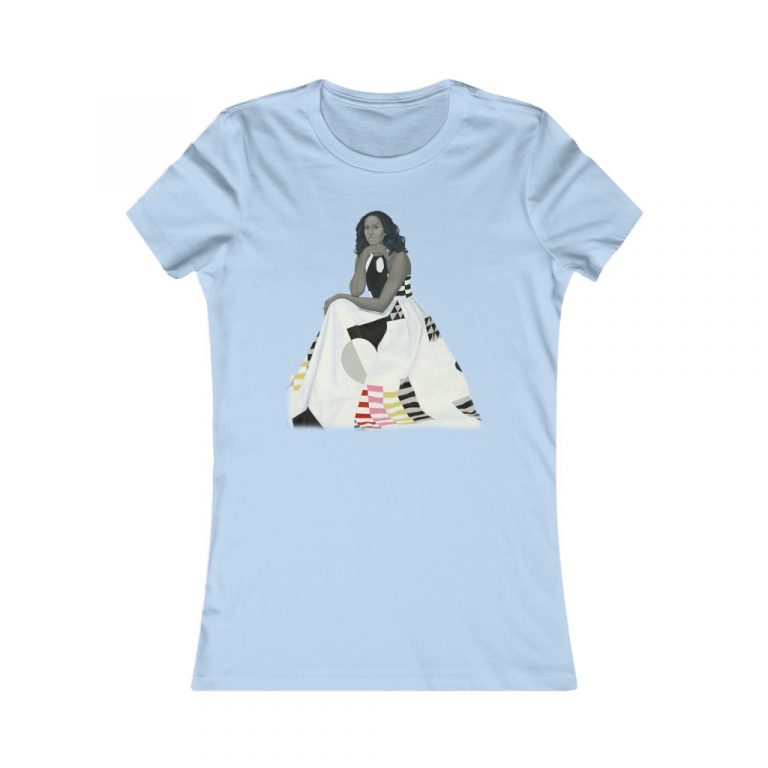 Michelle Obama Obama First Lady Black Woman Black Leaders Official Portait Painting Amy Sherald Form Fitting Women's Favorite Tee Boyfriend Tee