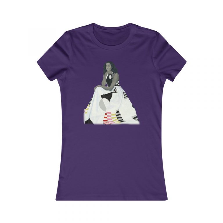 Michelle Obama Obama First Lady Black Woman Black Leaders Official Portait Painting Amy Sherald Form Fitting Women's Favorite Tee Boyfriend Tee