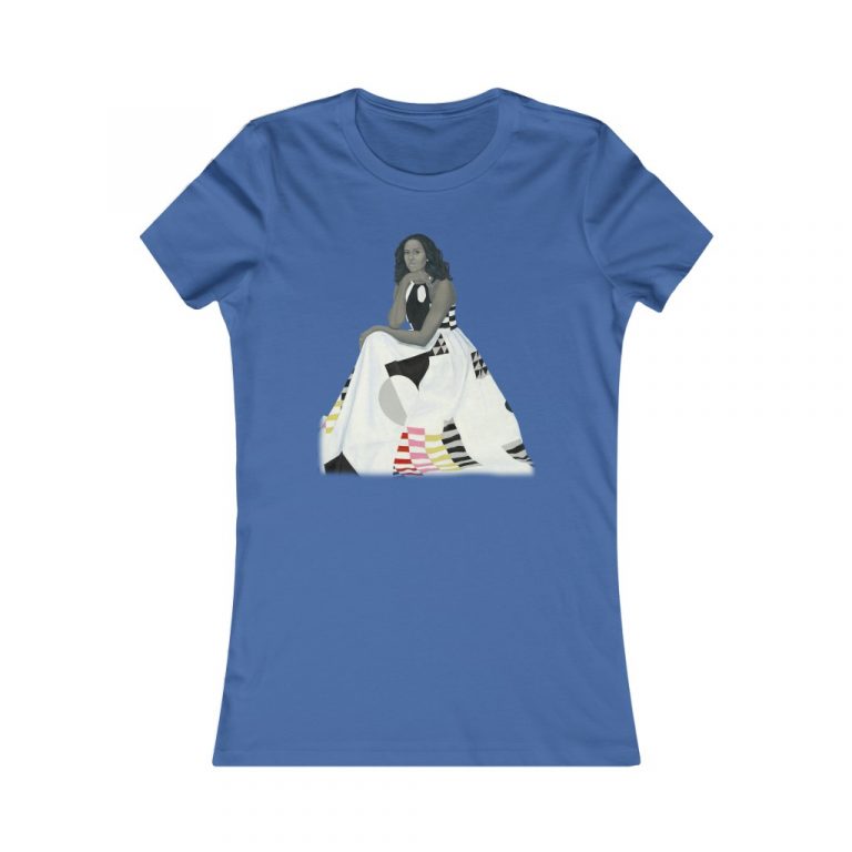 Michelle Obama Obama First Lady Black Woman Black Leaders Official Portait Painting Amy Sherald Form Fitting Women's Favorite Tee Boyfriend Tee