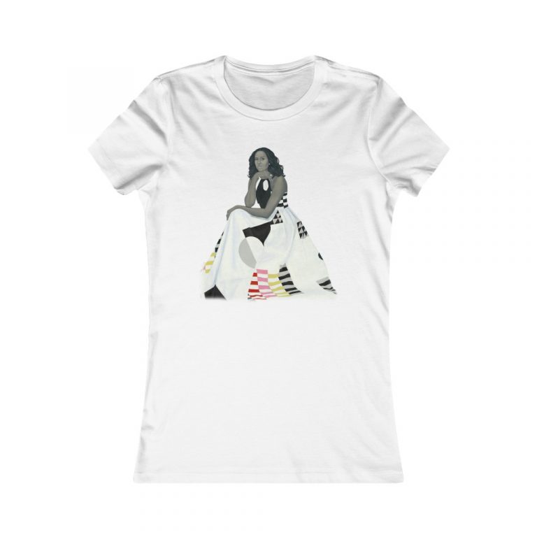 Michelle Obama Obama First Lady Black Woman Black Leaders Official Portait Painting Amy Sherald Form Fitting Women's Favorite Tee Boyfriend Tee