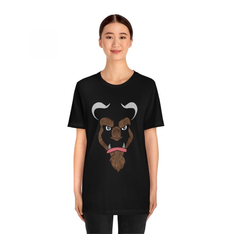 jersey short sleeve tee Cursed Curse Beast Monster Hairy Brown Fur Furry Beauty and the beast disney princess prince spell costume