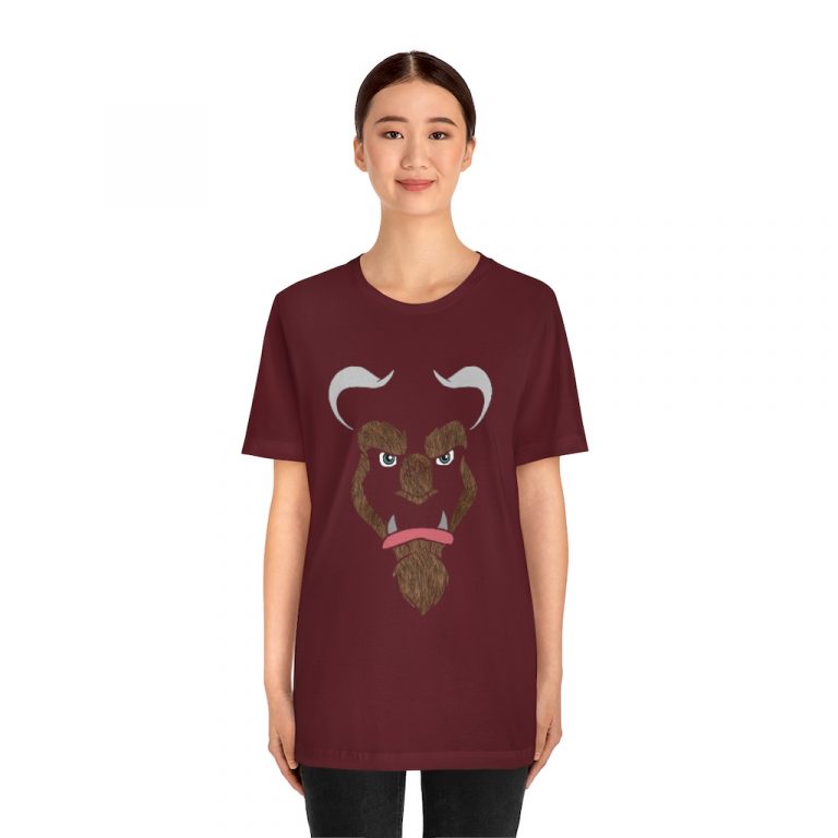jersey short sleeve tee Cursed Curse Beast Monster Hairy Brown Fur Furry Beauty and the beast disney princess prince spell costume