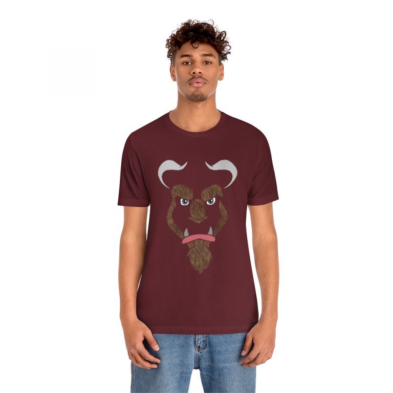 jersey short sleeve tee Cursed Curse Beast Monster Hairy Brown Fur Furry Beauty and the beast disney princess prince spell costume