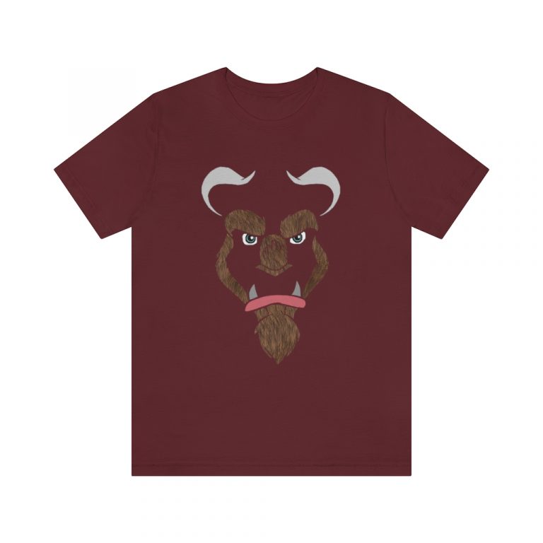jersey short sleeve tee Cursed Curse Beast Monster Hairy Brown Fur Furry Beauty and the beast disney princess prince spell costume