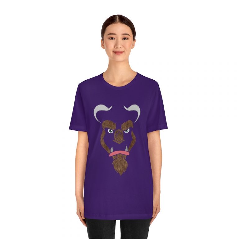 jersey short sleeve tee Cursed Curse Beast Monster Hairy Brown Fur Furry Beauty and the beast disney princess prince spell costume