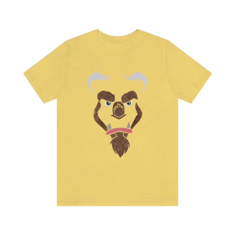 jersey short sleeve tee Cursed Curse Beast Monster Hairy Brown Fur Furry Beauty and the beast disney princess prince spell costume