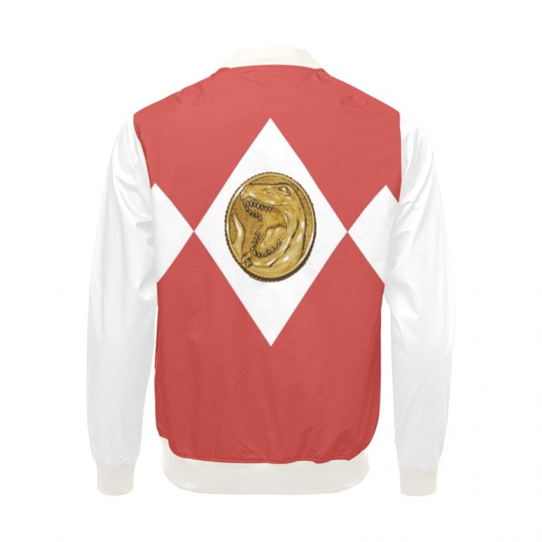 Mighty Morphing Power Rangers Power Coin red hero bomber jacket Red Ranger Tyrannosaurs Zord Tyrannosaurs Coin Jason Lee Scott Tyrannosaurs Red T-rex t rex trex