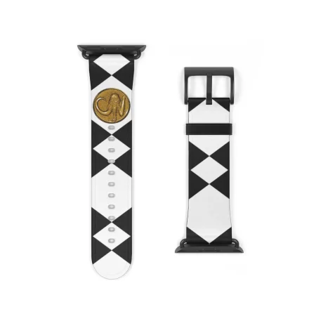 Black Apple Watch Band Black Power Ranger Mastodon Coin Smart Watch Band, where style meets sustainability! This band is crafted with 100% faux leather.