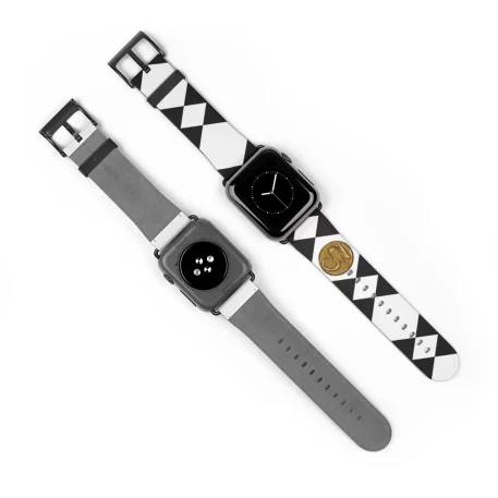 Black Apple Watch Band Black Power Ranger Mastodon Coin Smart Watch Band, where style meets sustainability! This band is crafted with 100% faux leather.