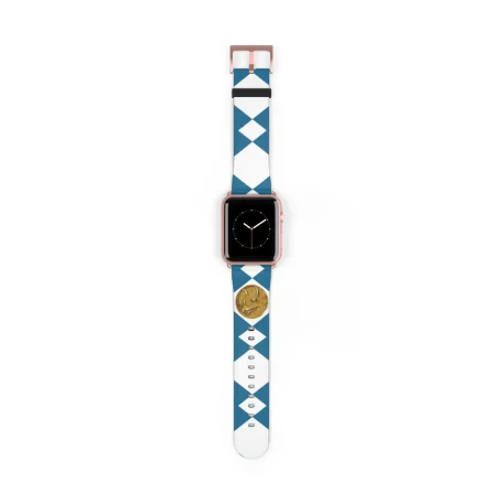 Cruelty-free Faux leather hypoallergenic durability. Blue Power Ranger Coin Blue Apple Watch Band soft, rich texture of leather while an ethical choice.