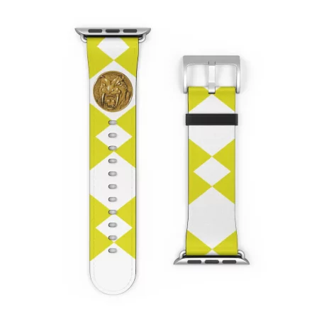 Cruelty-free Faux leather boasts durability. Yellow Power Ranger Coin Yellow Apple Watch Band soft, rich texture of leather while an ethical choice.