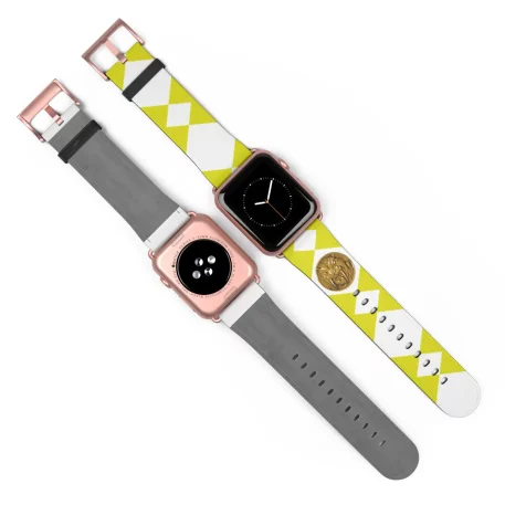 Cruelty-free Faux leather boasts durability. Yellow Power Ranger Coin Yellow Apple Watch Band soft, rich texture of leather while an ethical choice.