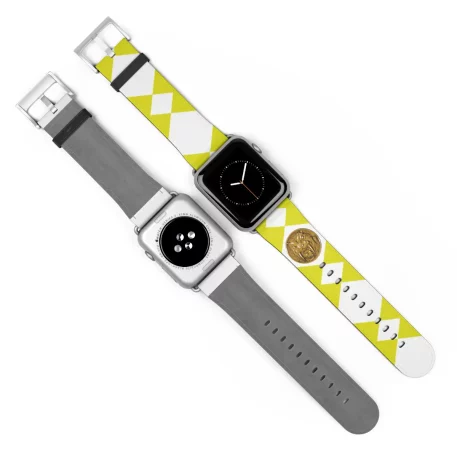 Cruelty-free Faux leather boasts durability. Yellow Power Ranger Coin Yellow Apple Watch Band soft, rich texture of leather while an ethical choice.