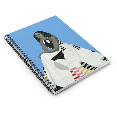 Unleash your inner leader with this stylish notebook based on First Lady Michelle Obama's Official Presidential Portrait! Shopping lists, school notes or poems - 118 page spiral notebook with ruled line paper is a perfect companion in everyday life. Durable printed cover makes owner proud to carry it everywhere. .: Front cover print .: 118 ruled line single pages .: Black back cover