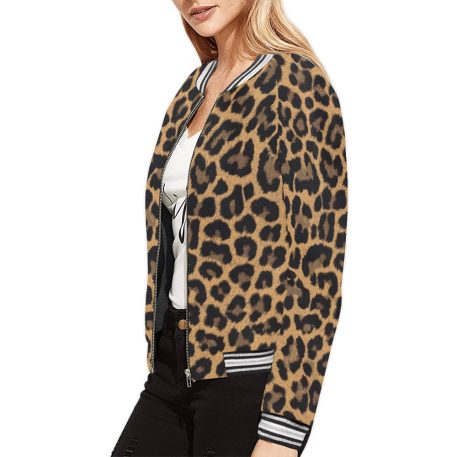 Leopard Print Bomber Jacket iconic as the bomber jacket - and this one takes things to a whole new level. Featuring a stand-collar type, ribbed cuffs, collar, and hem, it's as durable as it's comfortable.