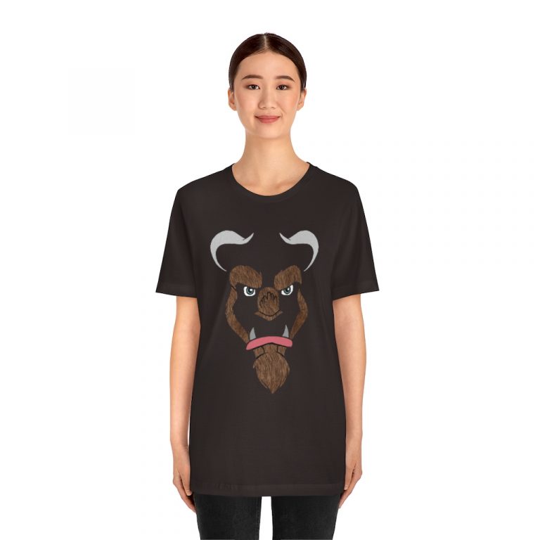 jersey short sleeve tee Cursed Curse Beast Monster Hairy Brown Fur Furry Beauty and the beast disney princess prince spell costume